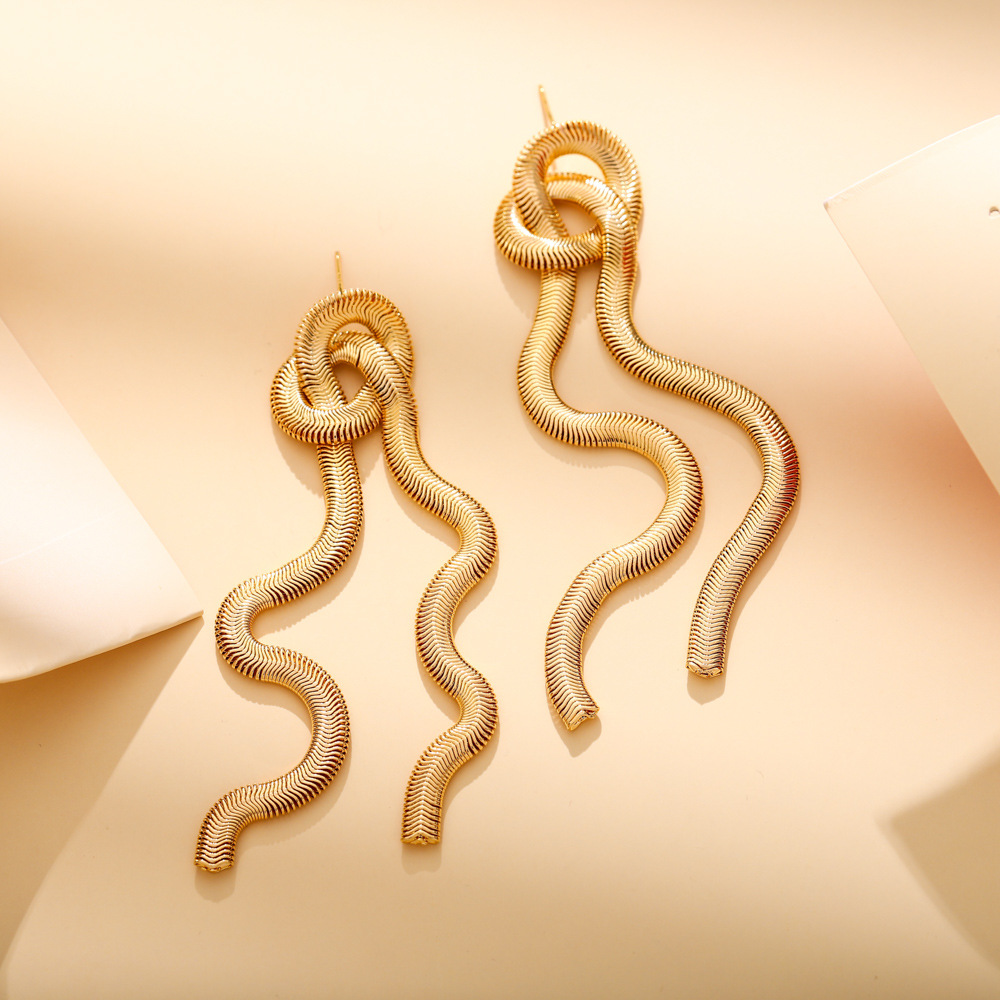Personalized Gold-Plated Copper Chain Tassel Earrings