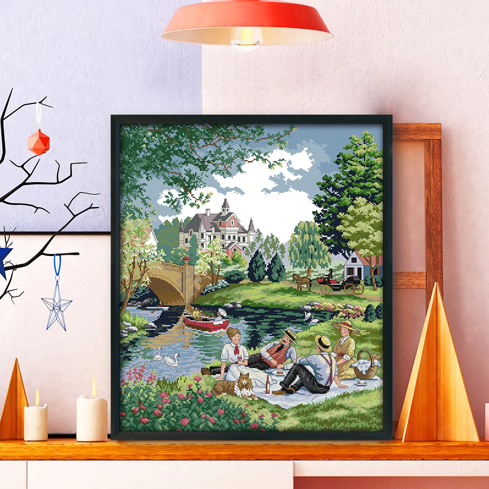 11CT Full Stamped Cross Stitch - Cat(Canvas|40*40CM) - Eco-Friendly Cotton Thread