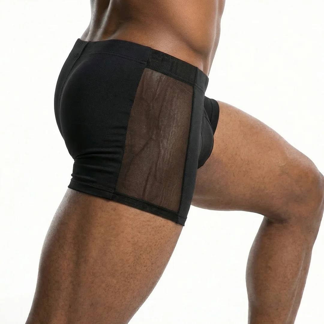 Men's Basic Casual Shorts, Mesh-paneled Sexy Shorts-INSPIREUSE