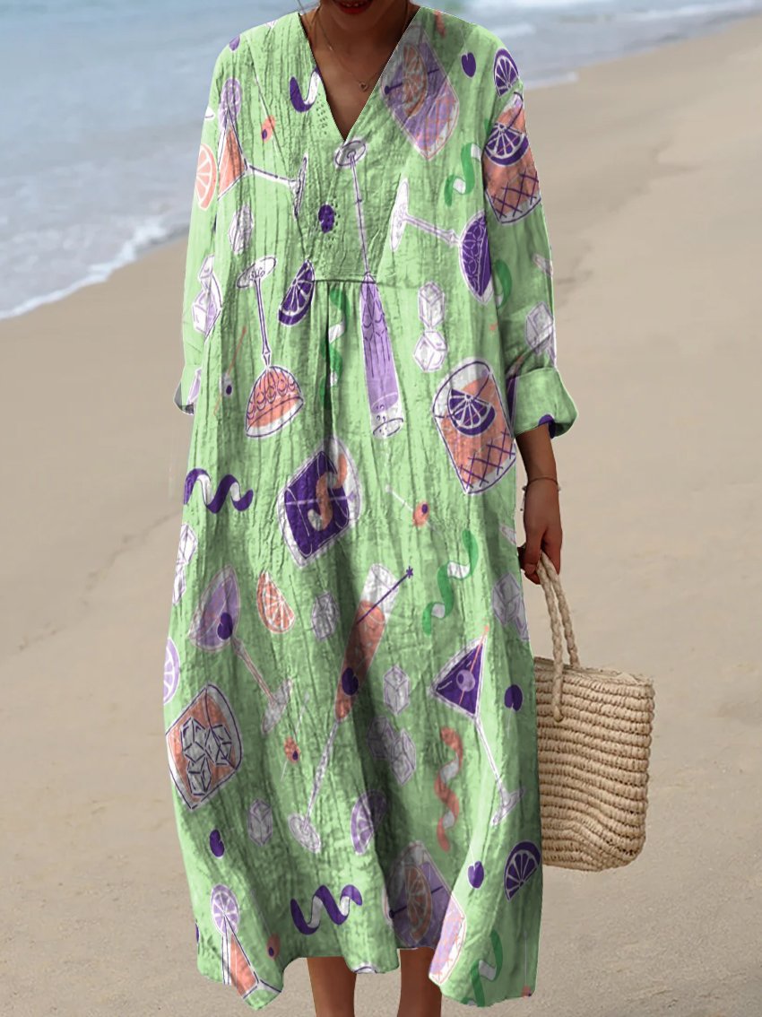 Various Cocktail Decoration Patterns Flowy Dress