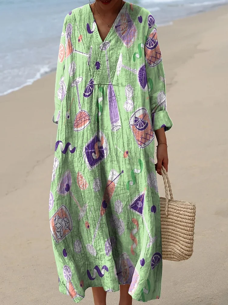 Various Cocktail Decoration Patterns Flowy Dress