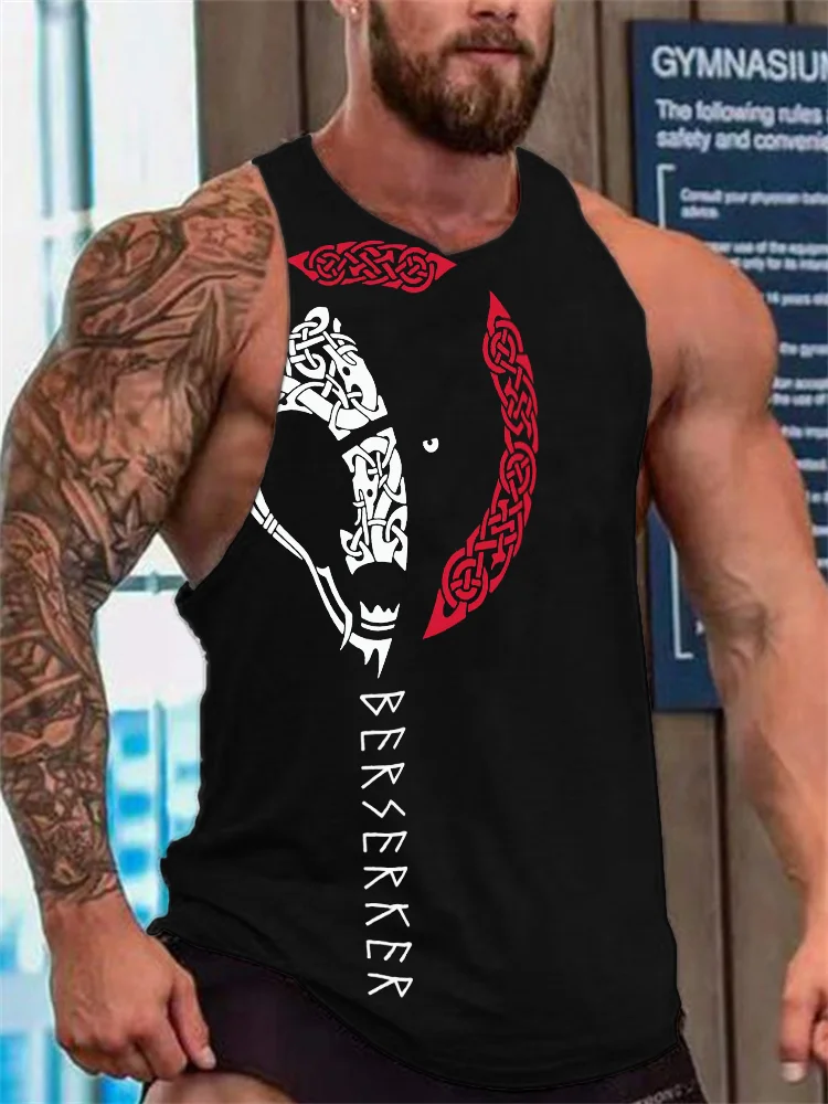 Wearshes Men's Berserker Celtic Bear Graphic Viking Tank Top
