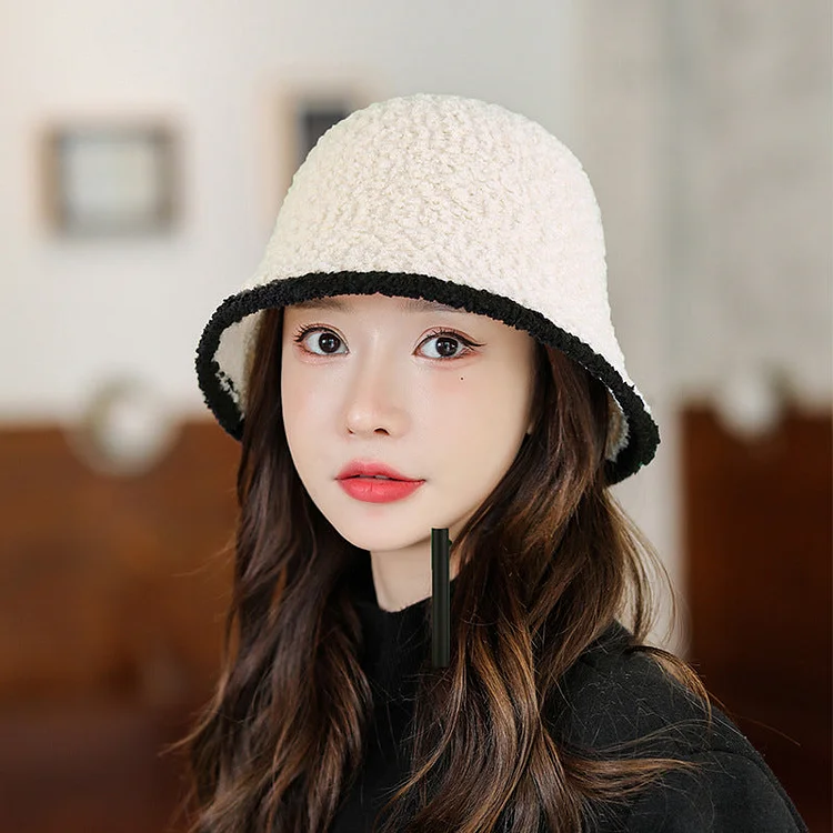 Women Winter Artsy Knitted Spliced Warm Hat