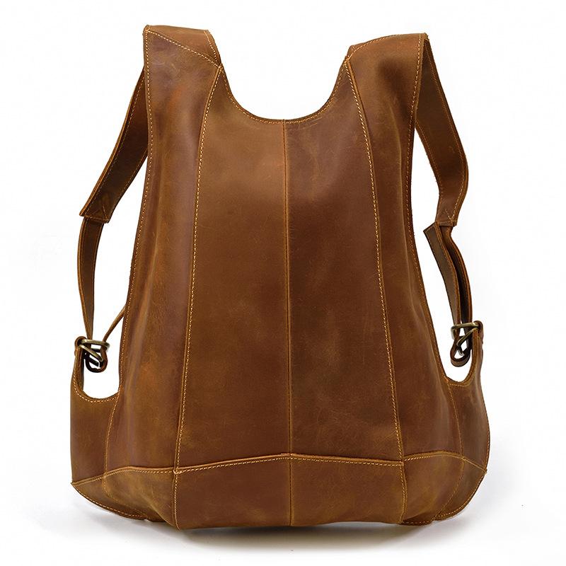 Handmade Crazy Horse Leather Men's Backpack