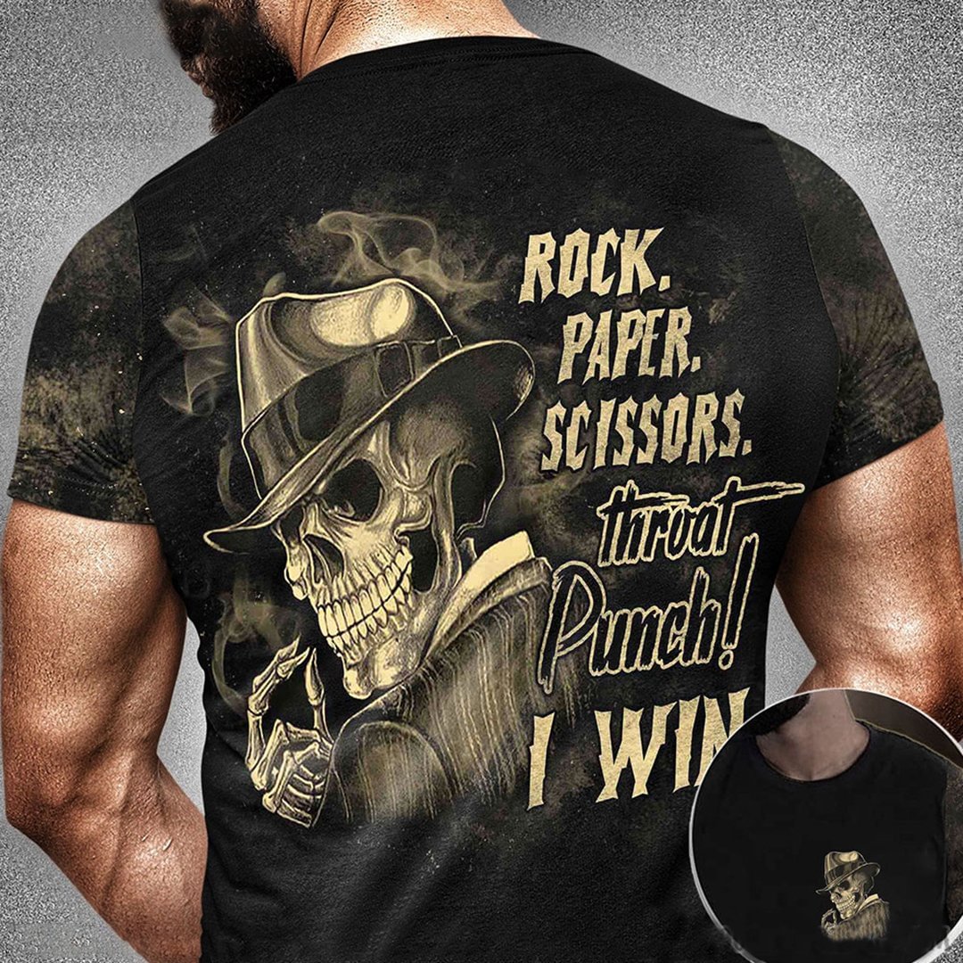 Throat Punch I Win Skull All Over Print Mens Short Sleeve