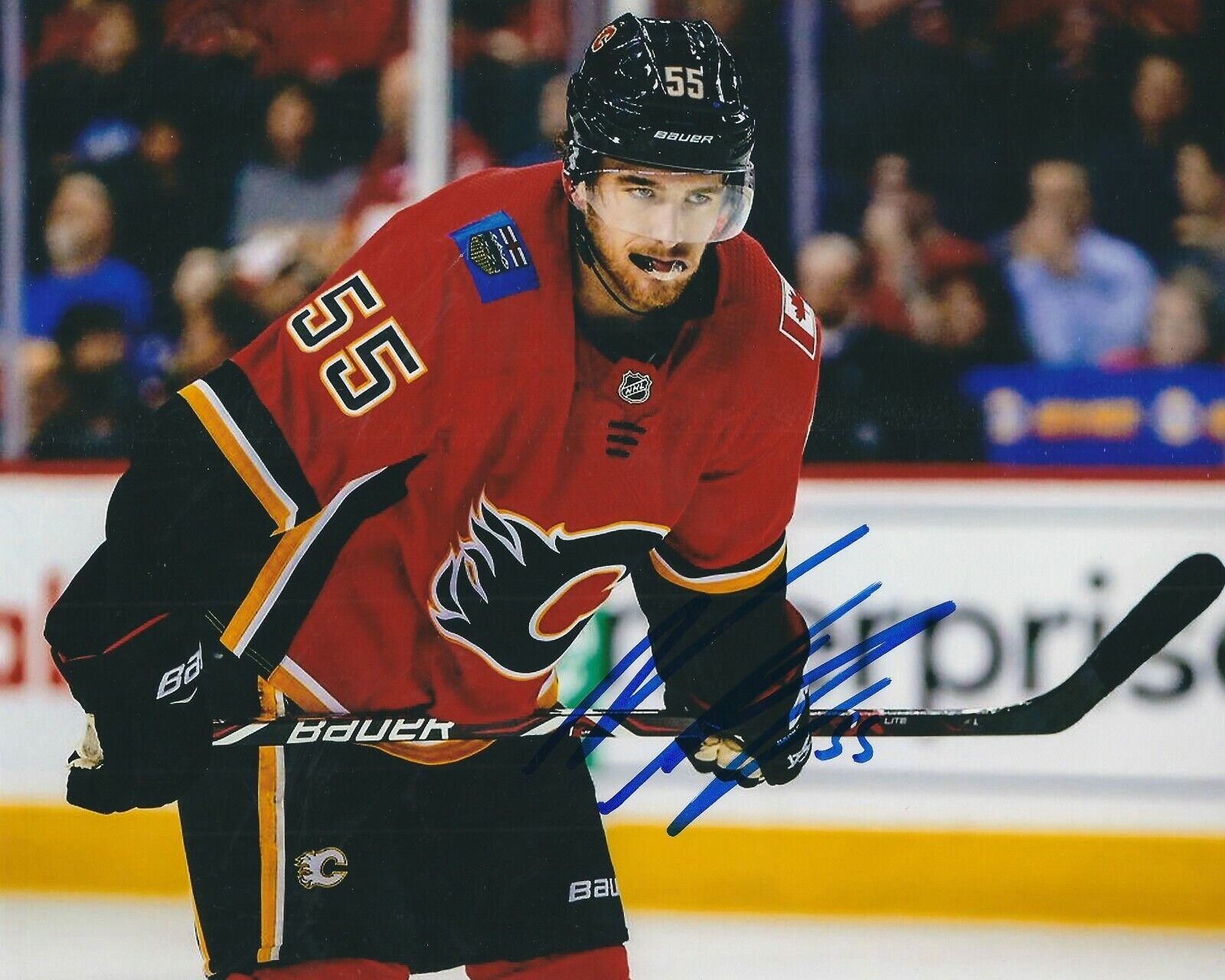 Signed 8x10 NOAH HANIFIN Calgary Flames Autographed Photo Poster painting - COA