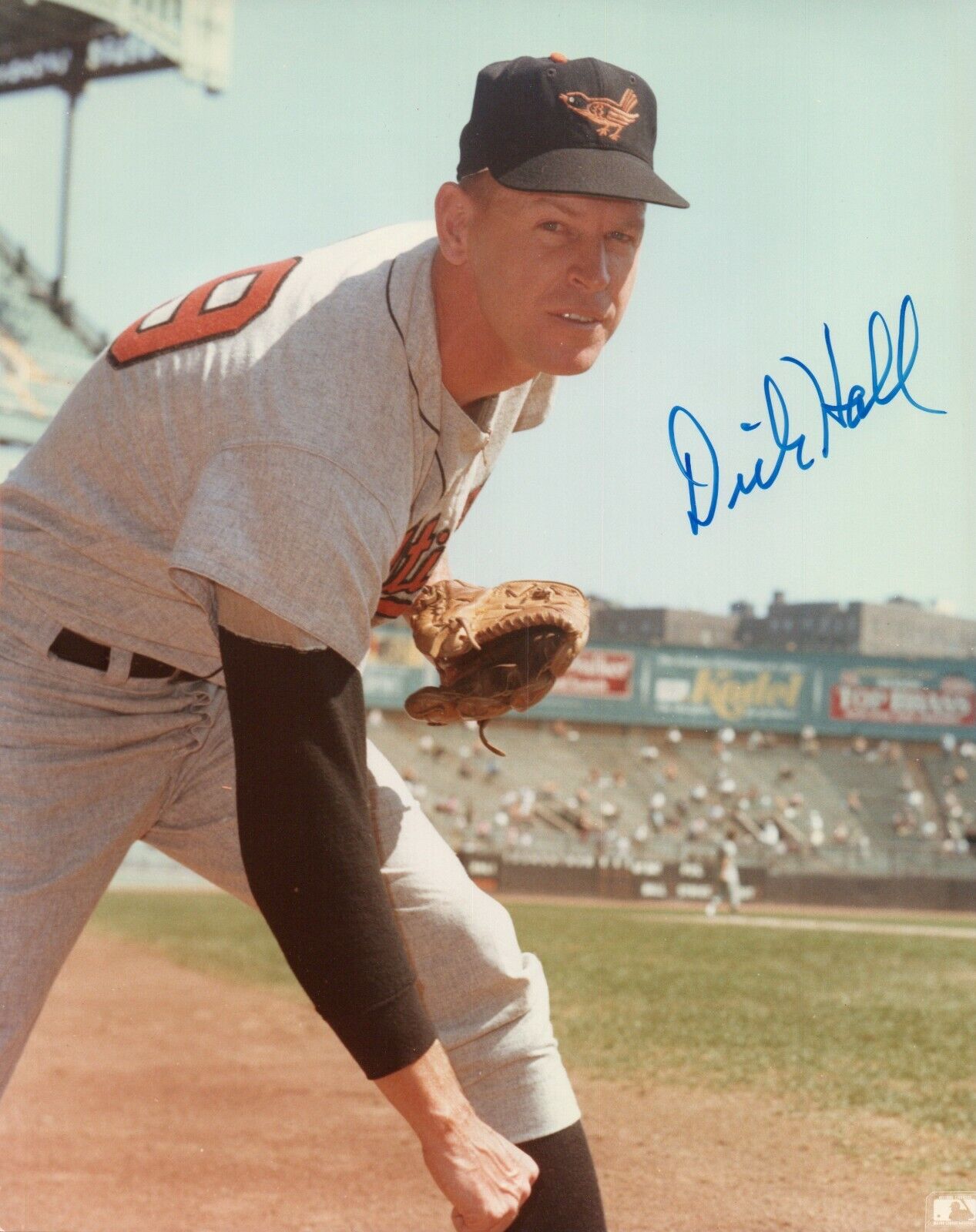 Dick Hall Baltimore Orioles Hand Signed Autograph 8x10 Photo Poster painting