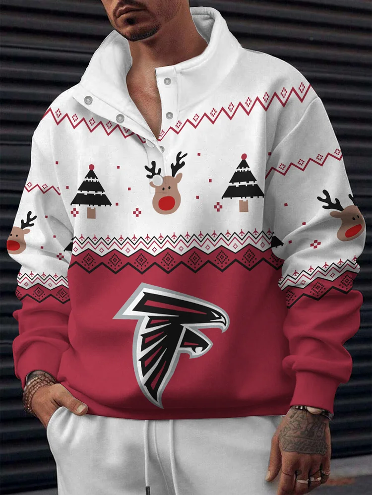 Atlanta Falcons 2025 New Design Casual Snap  Mockneck Pullover