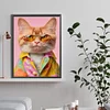 Diamond Painting -DIY Round Drill Cat with Glasses