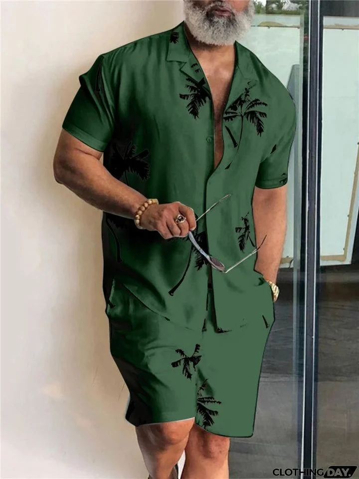 Men's Printed Outdoor 2-Pieces Shirt Sets