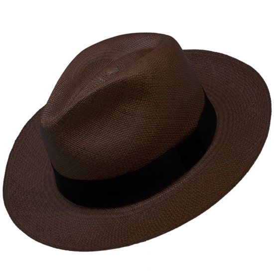 Dark brown-Women handmade Panama Hats