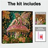 Mushroom Butterfly Girl Framed Special Shape Diamond Painting Kit 25x25cm