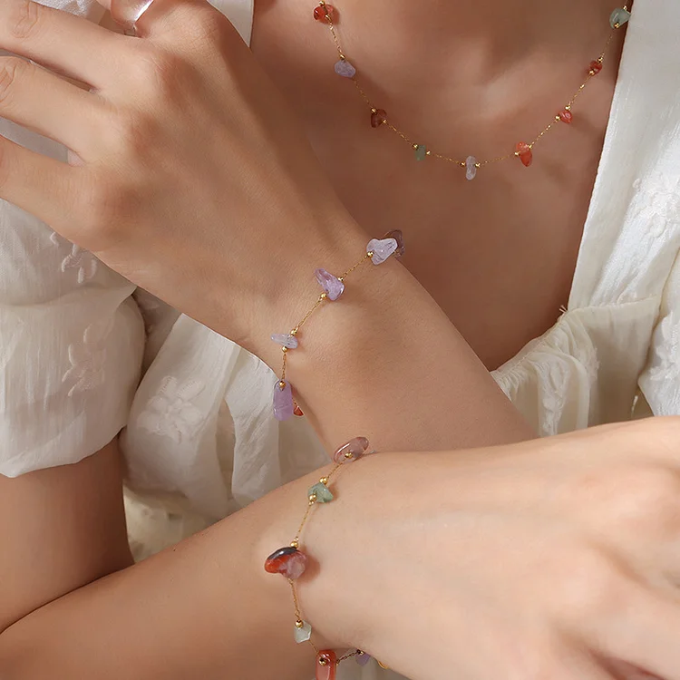 Colorful Necklace Natural Stone Bracelet