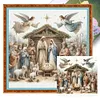 Nativity-11CT Stamped Cross Stitch 45*45cm/17.72*17.72in tapestrymarket