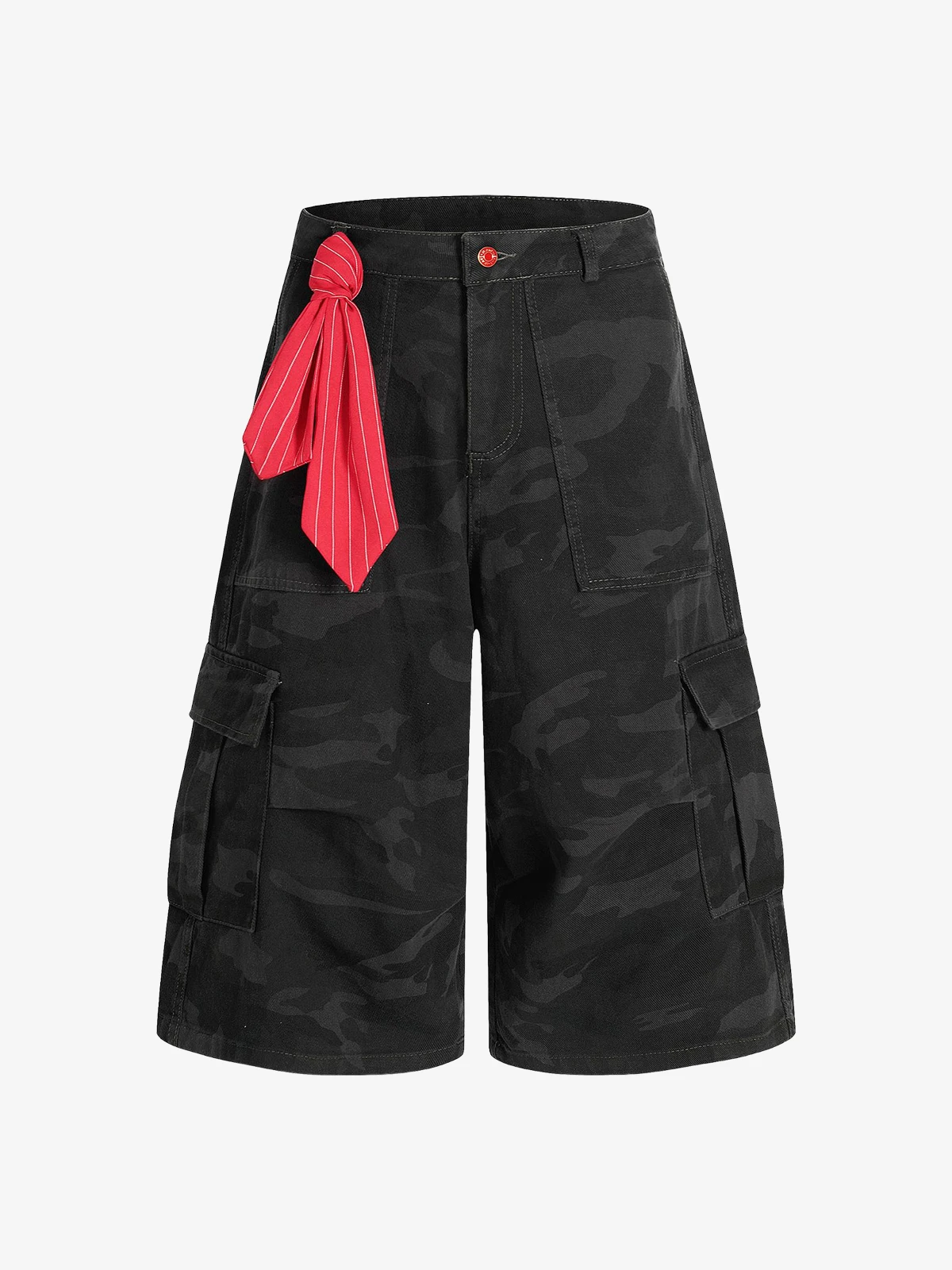 Camouflage Act Chic Camouflage Ribbon Strap Longline Jorts Front