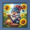 Sunflower Gnome 5D Square Drill Diamond Painting Kit 35x35cm for Adults Beginners DIY Home Decor Gift