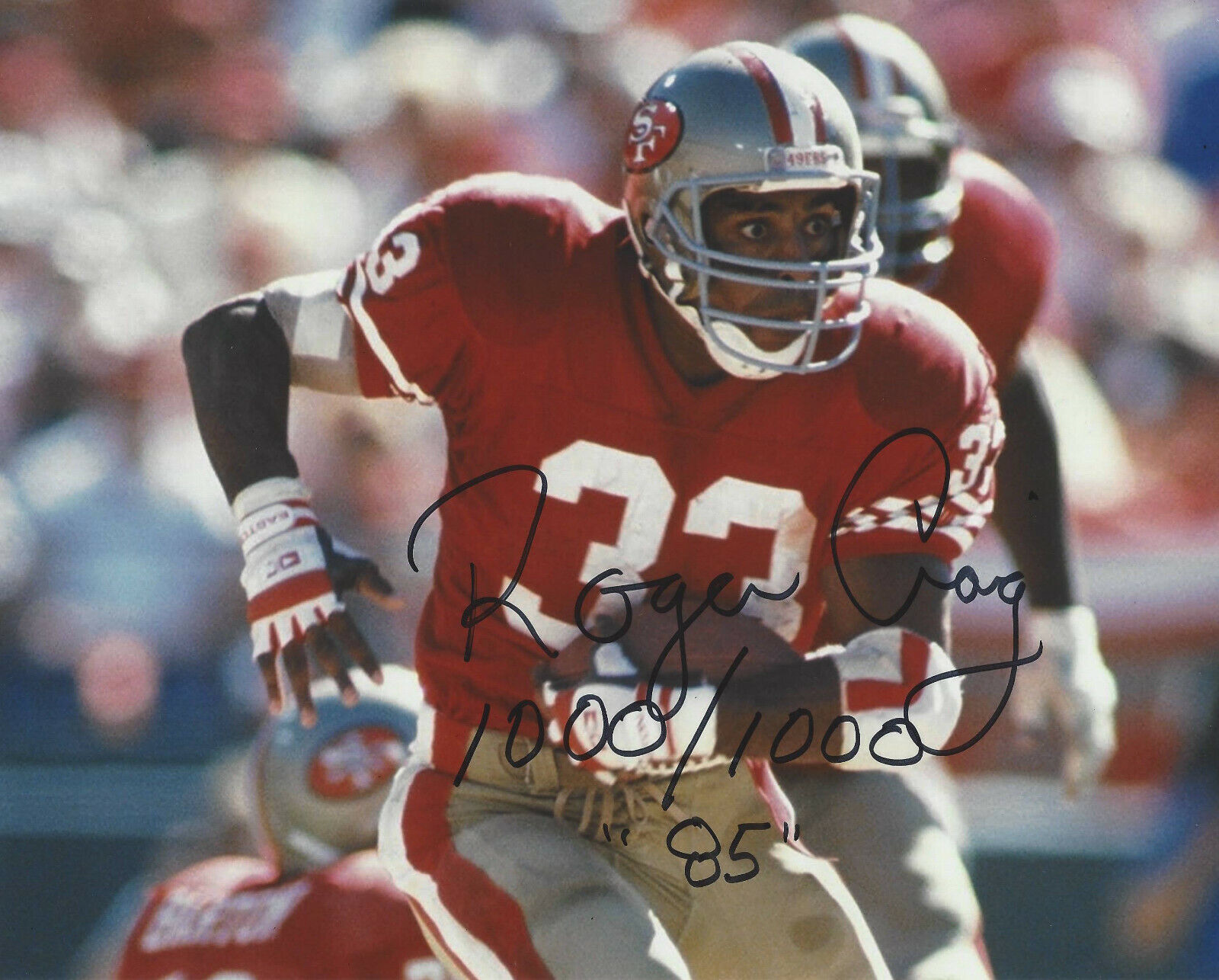 ROGER CRAIG SAN FRANCISCO 49ERS SIGNED AUTHENTIC 8x10 Photo Poster painting B w/COA 33 NFL WR