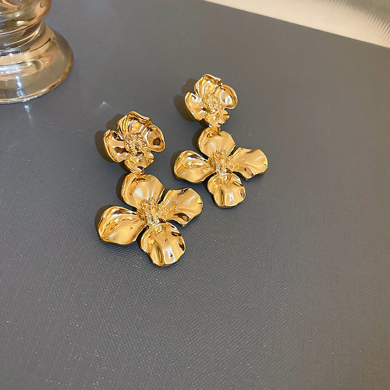 Medieval Pearl Geometric Copper Electroplating Earrings