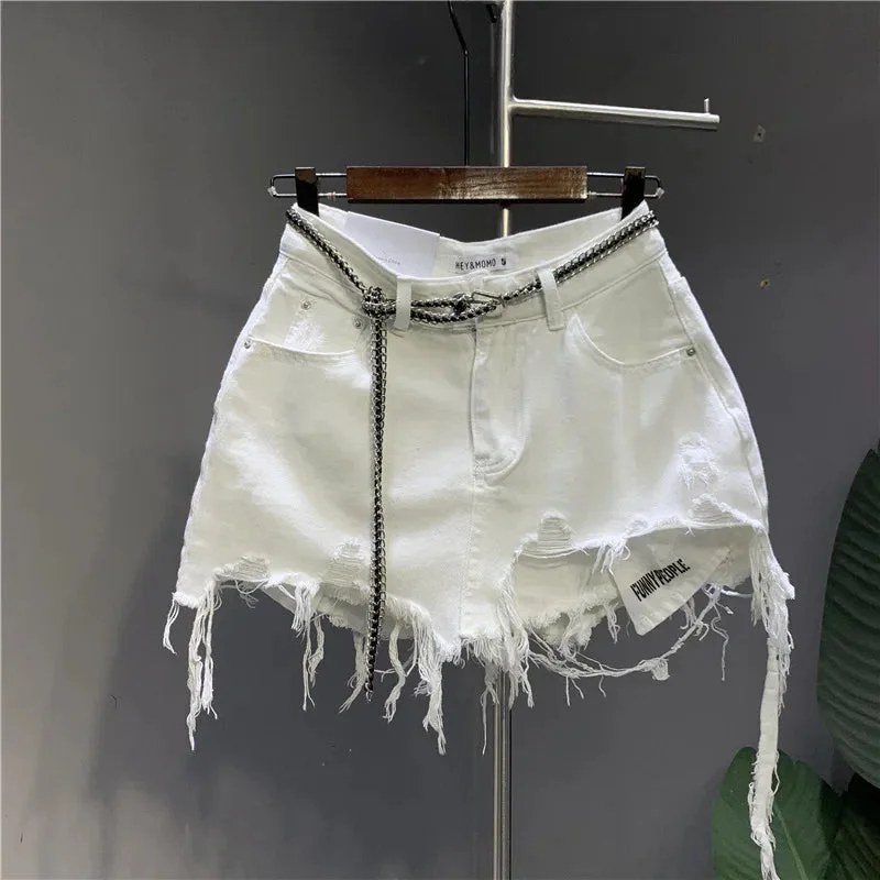 Huiketi Women's White Denim Skirt Harajuku Streetwear Y2k Mini Jean Skirt Korean Vintage A-line Cowboy Skirts 2000s Fashion Clothes 2024