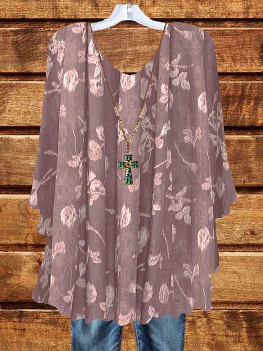 Women Half Sleeve V-neck Solid Color Dress