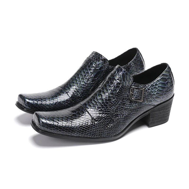 VCSHOES Chaussure Hommes Black Square Toe Office Business Formal Shoes Male Wedding Party Dress Shoes Men Leather Shoes