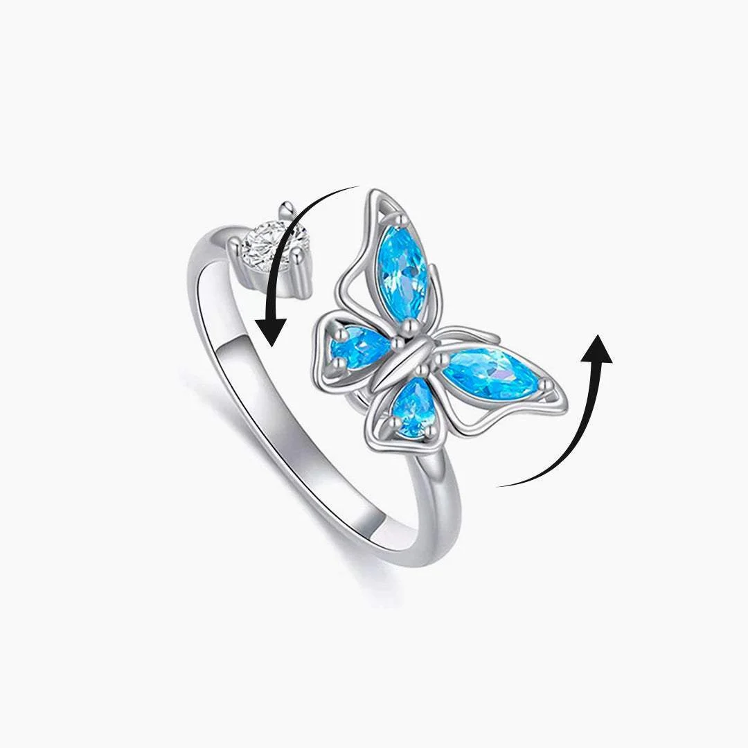 Daughter & Granddaughter | 925 Silver Butterfly Fidget Ring
