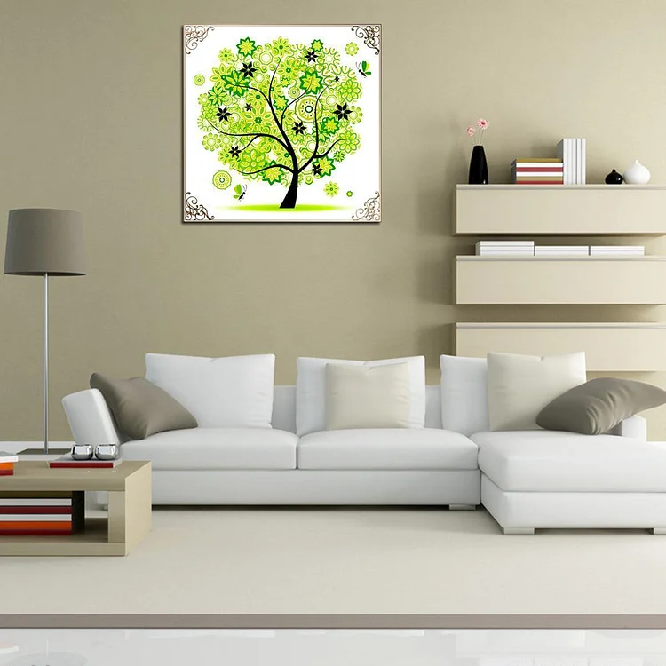 Four Seasons Tree (Spring) - Square Drill Diamond Painting - 30x30cm(Canvas)