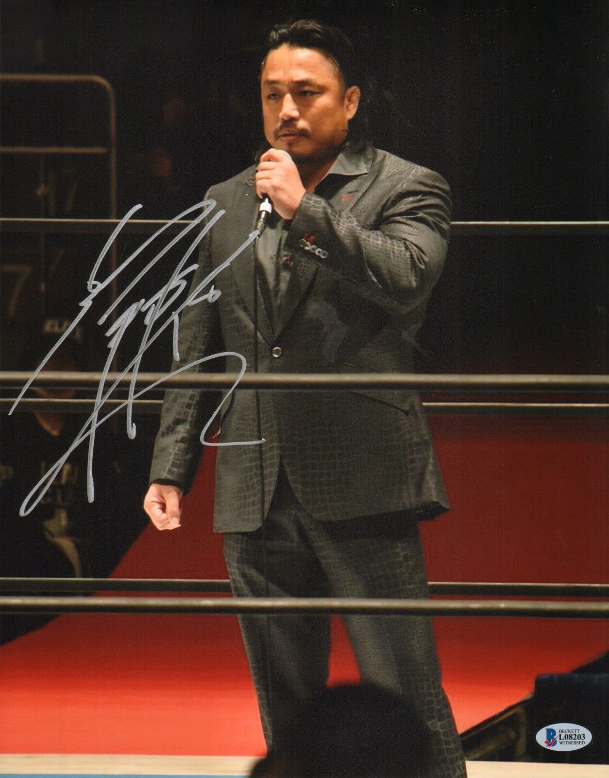 Hirooki Goto Signed 11x14 Photo Poster painting BAS Beckett COA New Japan Pro Wrestling Auto'd 5