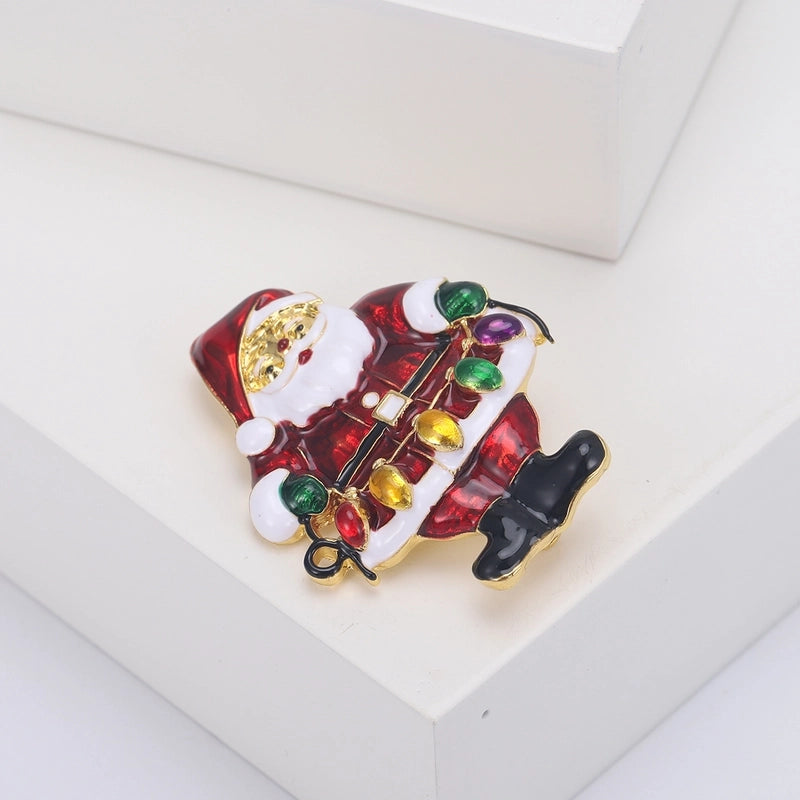 Casual Elegant Cute Pin Santa Claus Alloy Enamel Unisex Brooches