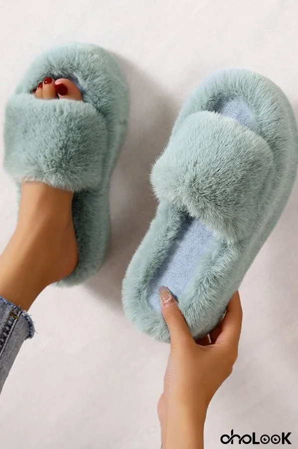 Casual Thick Sole Juwai Plush Slippers