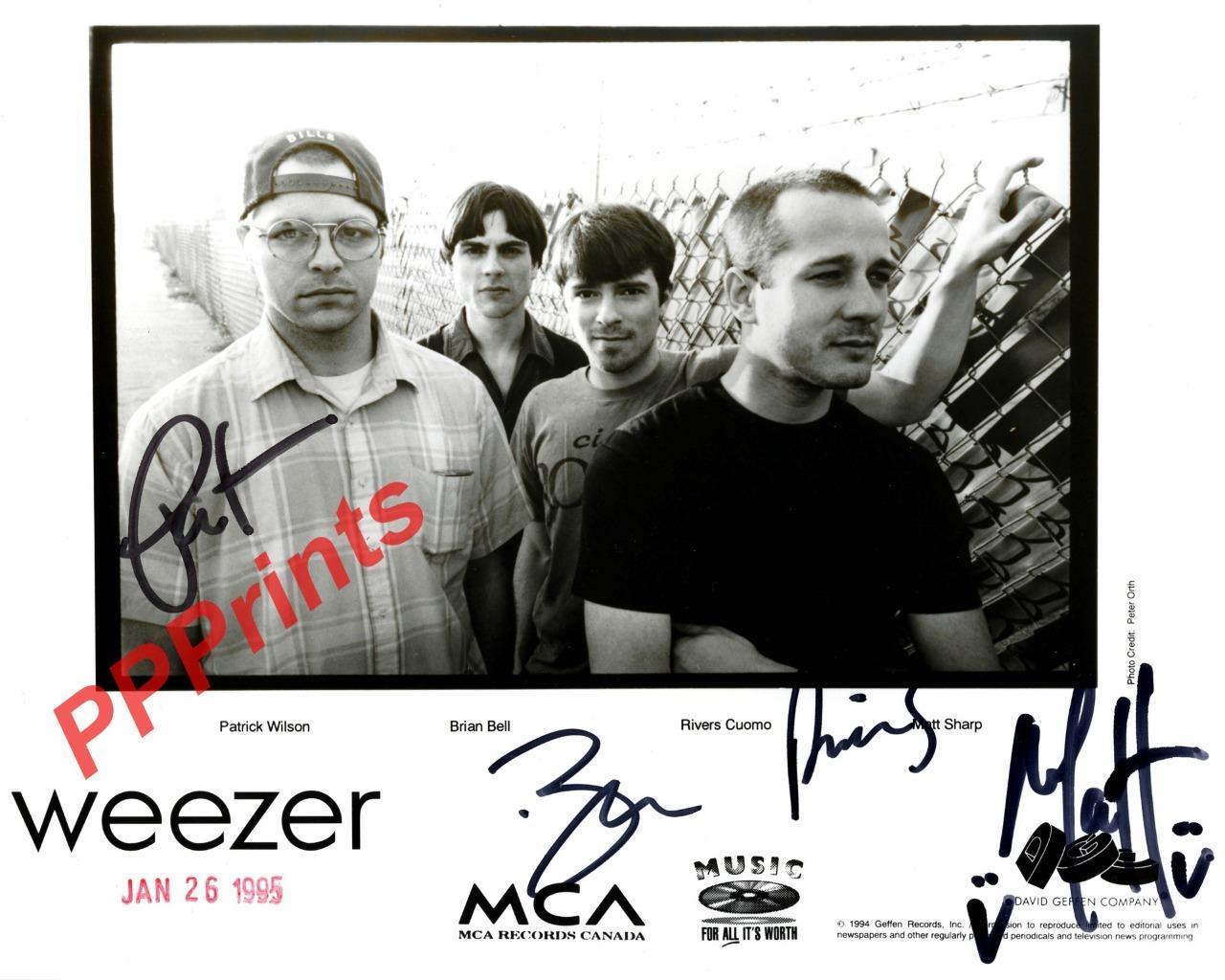 WEEZER SIGNED AUTOGRAPHED 10X8 SIGNED REPRO Photo Poster painting PRINT