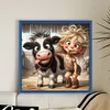 Sunshine Girl Cow-11CT Stamped Cross Stitch 40*40cm
