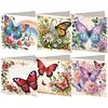 6Pcs DIY Diamond Painting Greeting Card Set with Envelopes Crystal Painting Art Greeting Cards for Beginner Adult Holiday Gifts
