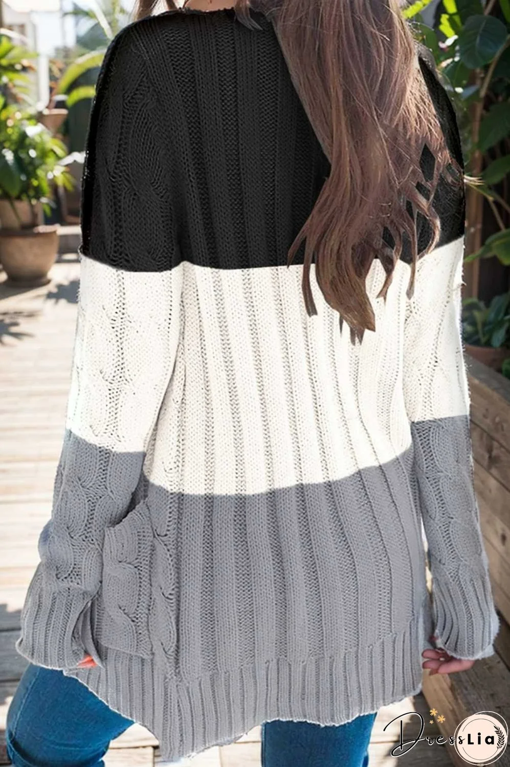 cozy cable knit button front long sleeve cardigan