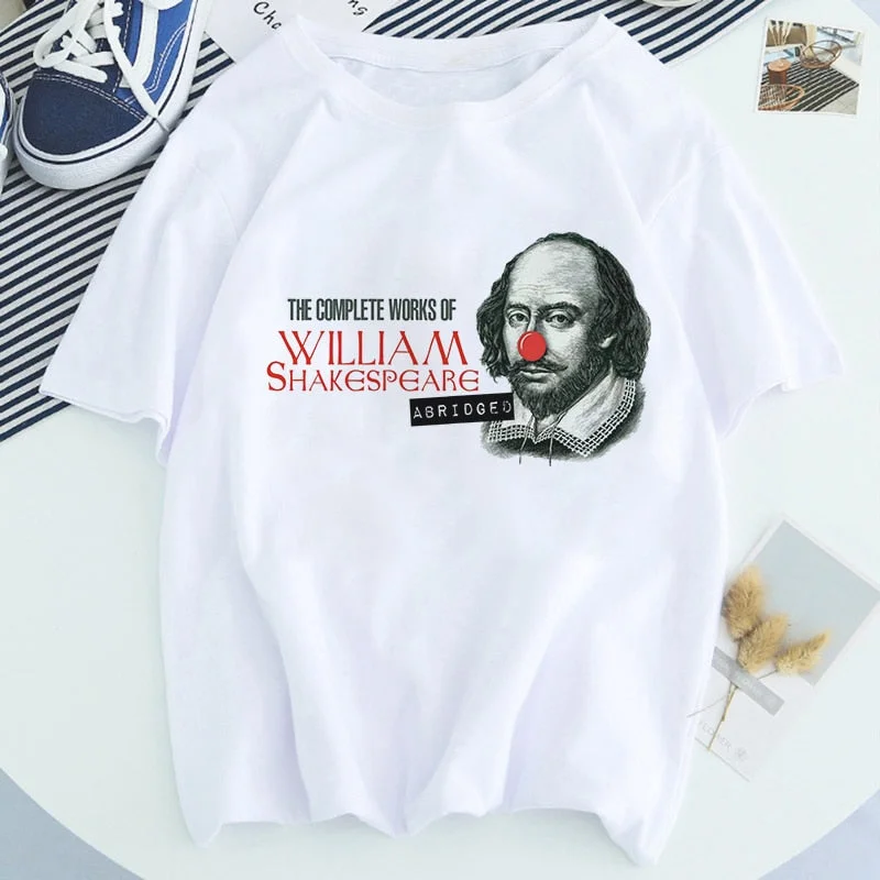 New Harajuku Gothic Female Shakespeare Tshirt Women Summer Fun Letter Print Casual T-shirts Fashion Short-sleeved Tops & Tees