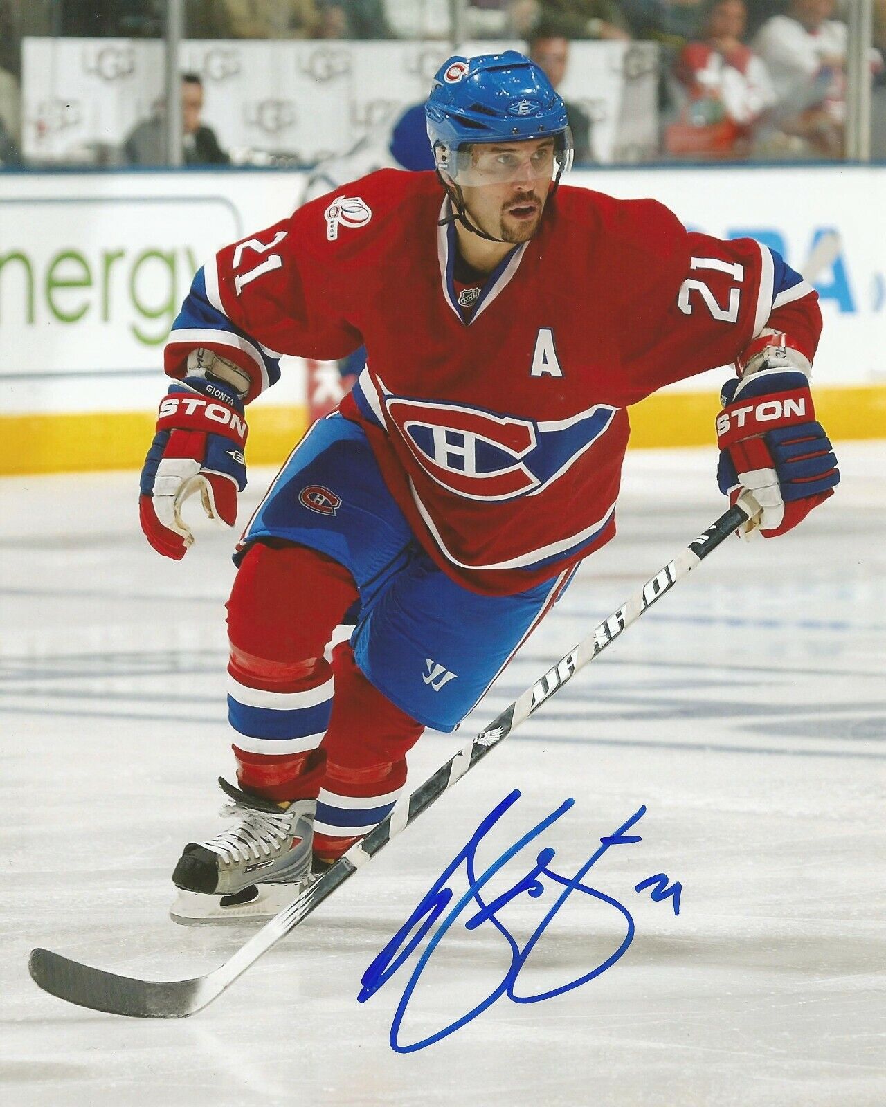 BRIAN GIONTA SIGNED MONTREAL CANADIENS 8x10 Photo Poster painting #1 with w/COA