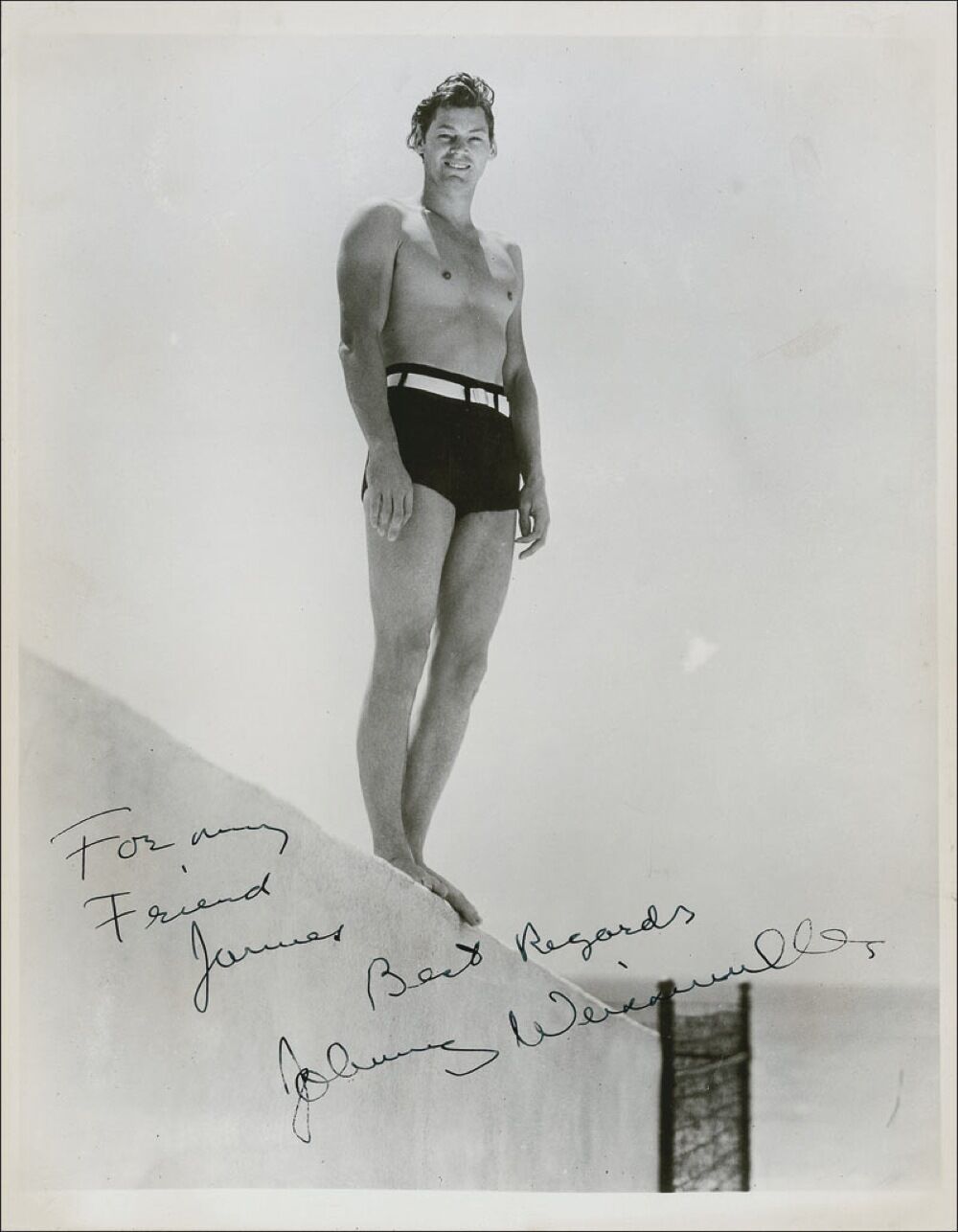 Tarzan' Signed Photo Poster paintinggraph - JOHNNY WEISSMULLER Film Actor & Olympics preprint