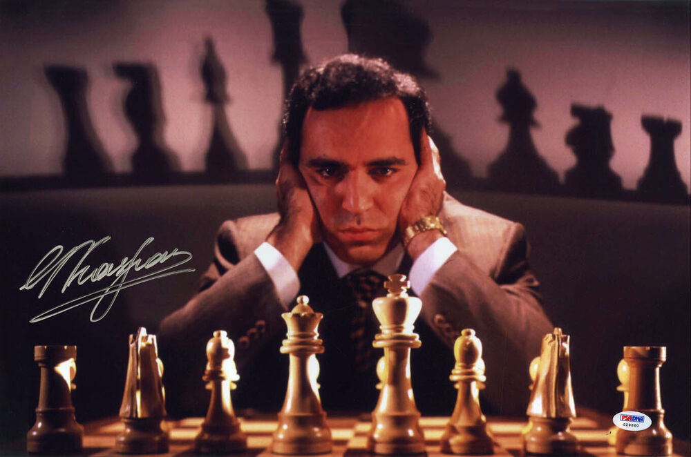 Garry Kasparov SIGNED 12x18 Photo Poster painting Chess Champ FULL LETTER PSA/DNA AUTOGRAPHED