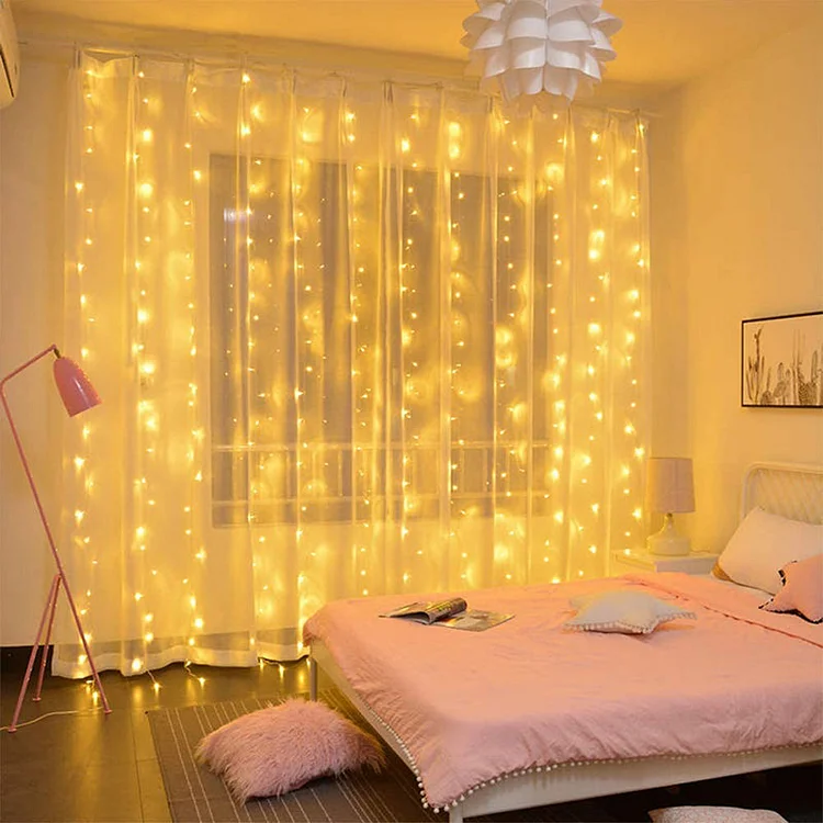 Peachloft Twinkle Star 300 LED Window Curtain String Light