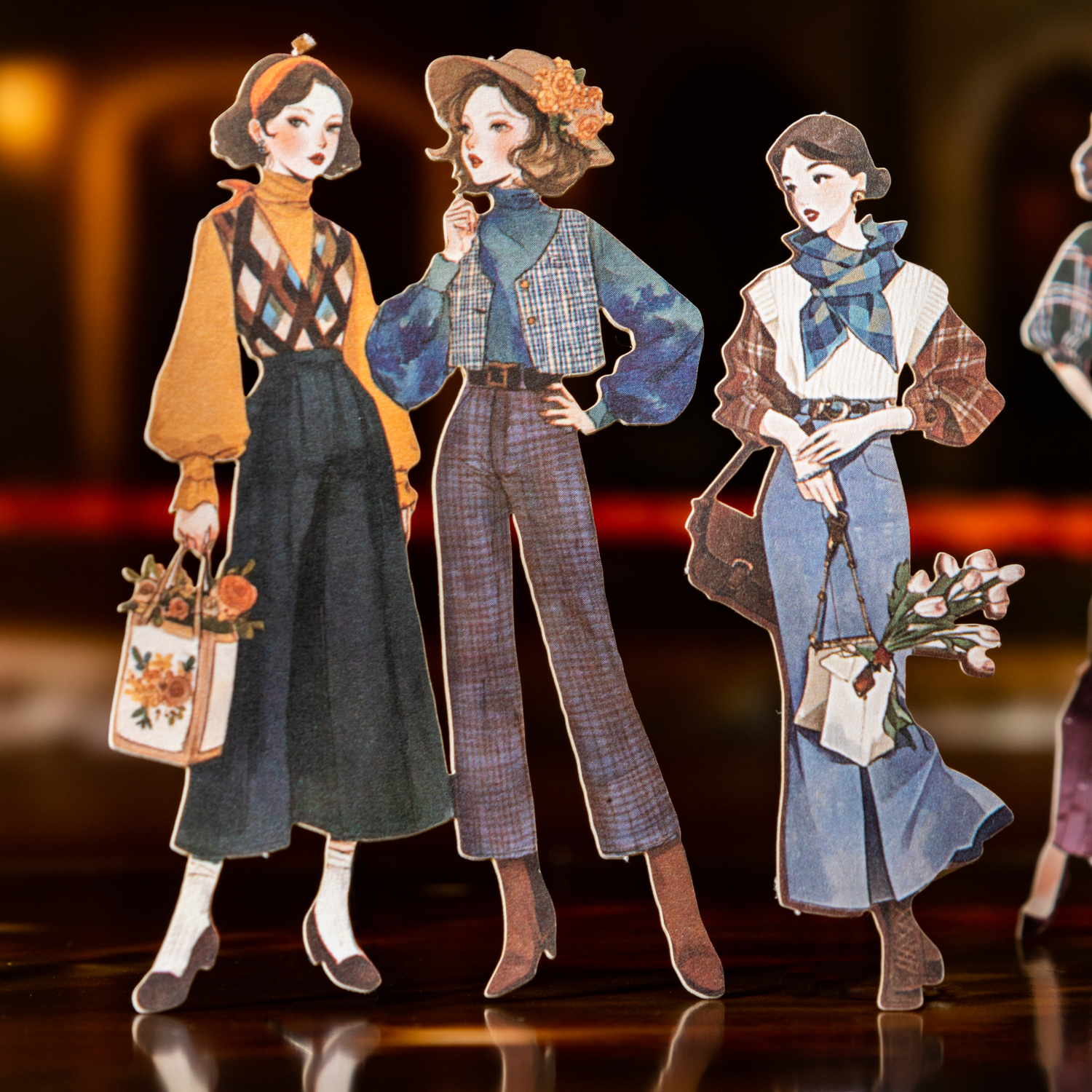 스티커 - 모던 뷰티 시리즈 빈티지 여성 캐릭터