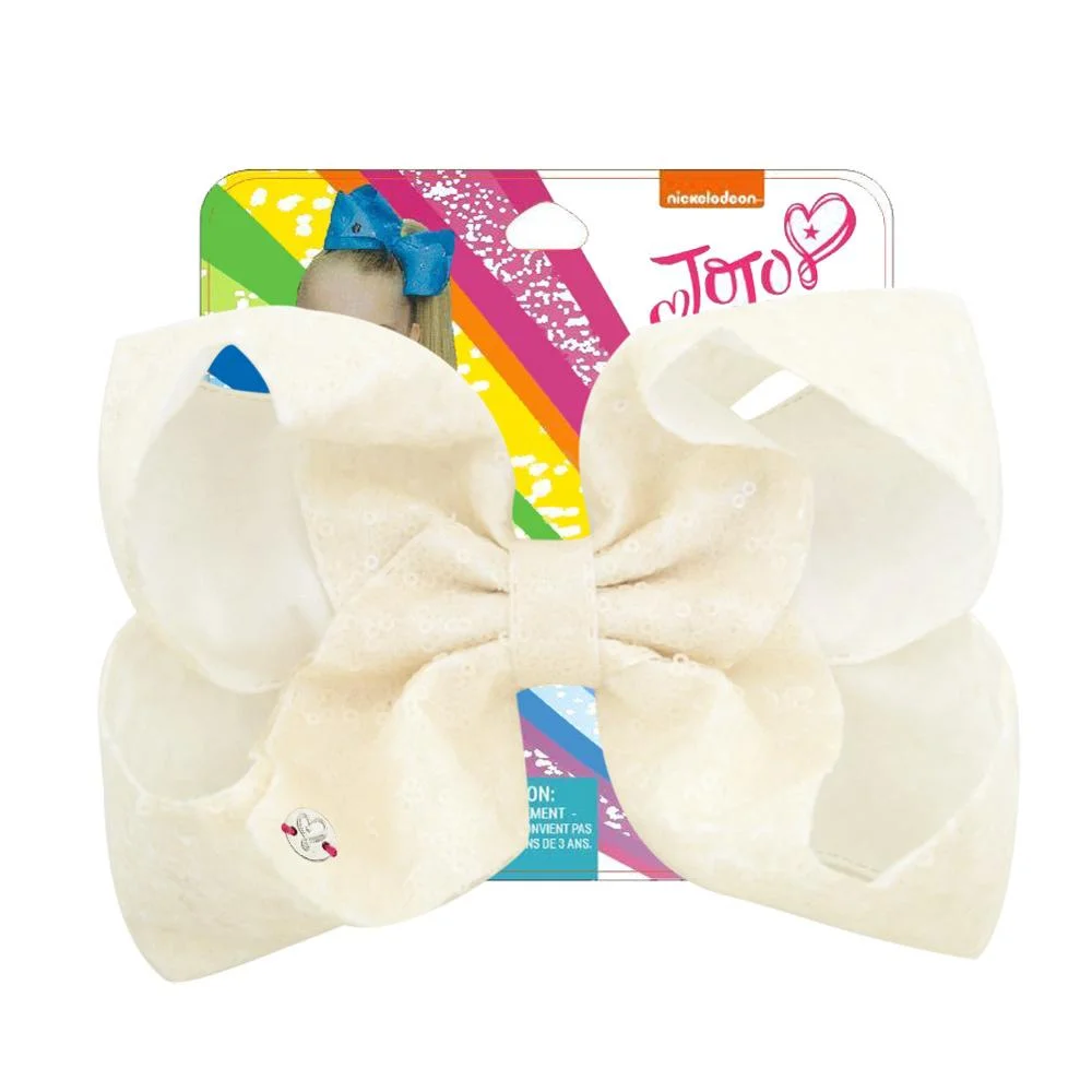 8" Sequin Rainbow JoJo siwa Bow With Hair Clip For Girls Kids Handmade Boutique Knot Jumbo Hair Bow Hairgrips Hair Accessories