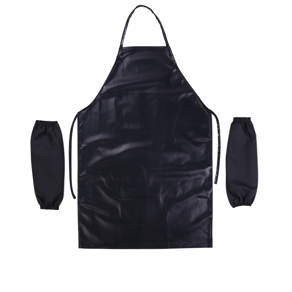 

Men Faux Leather Apron Waterproof Kitchen Restaurant Cooking Aprons+Cuff, 501 Original