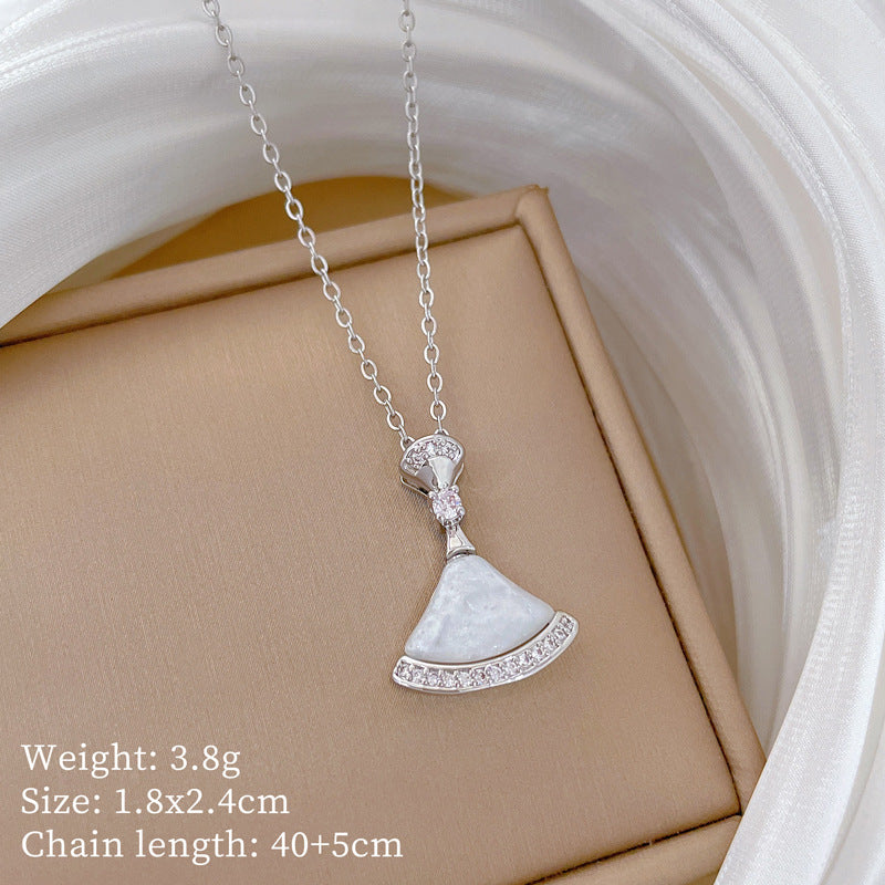 Copper Micro-Inlaid Cross Fashionable And Gorgeous Full Diamond Necklace For Women All-Match Clavicle Chain Titanium Steel