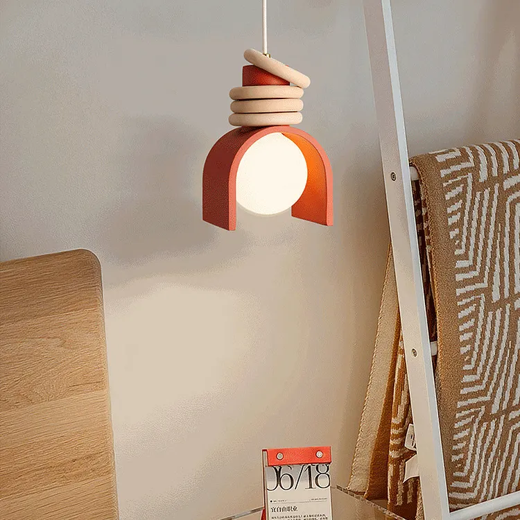 Modern Creamy Small Resin Pendant Light