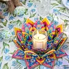 Peinture en diamant en 5D DIY, d&eacute;coration en acrylique, bougeoirs fleurs, bougiers faits maison maison pour adultes d&eacute;butants (lotus-a violet et jaune)