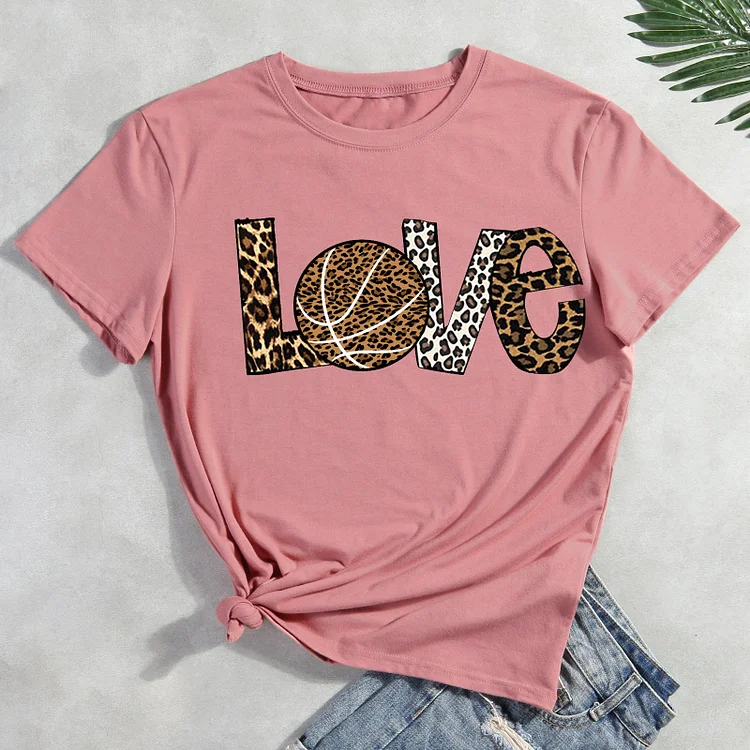 AL™ Leopard love basketball  T-Shirt-011881-Annaletters