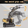 2.4Ghz 11 Channel Remote Control Excavator Toy RC Construction Bulldozer Dump Truck Alloy Vehicles Toys With Light And Sound Birthday Christmas Gifts