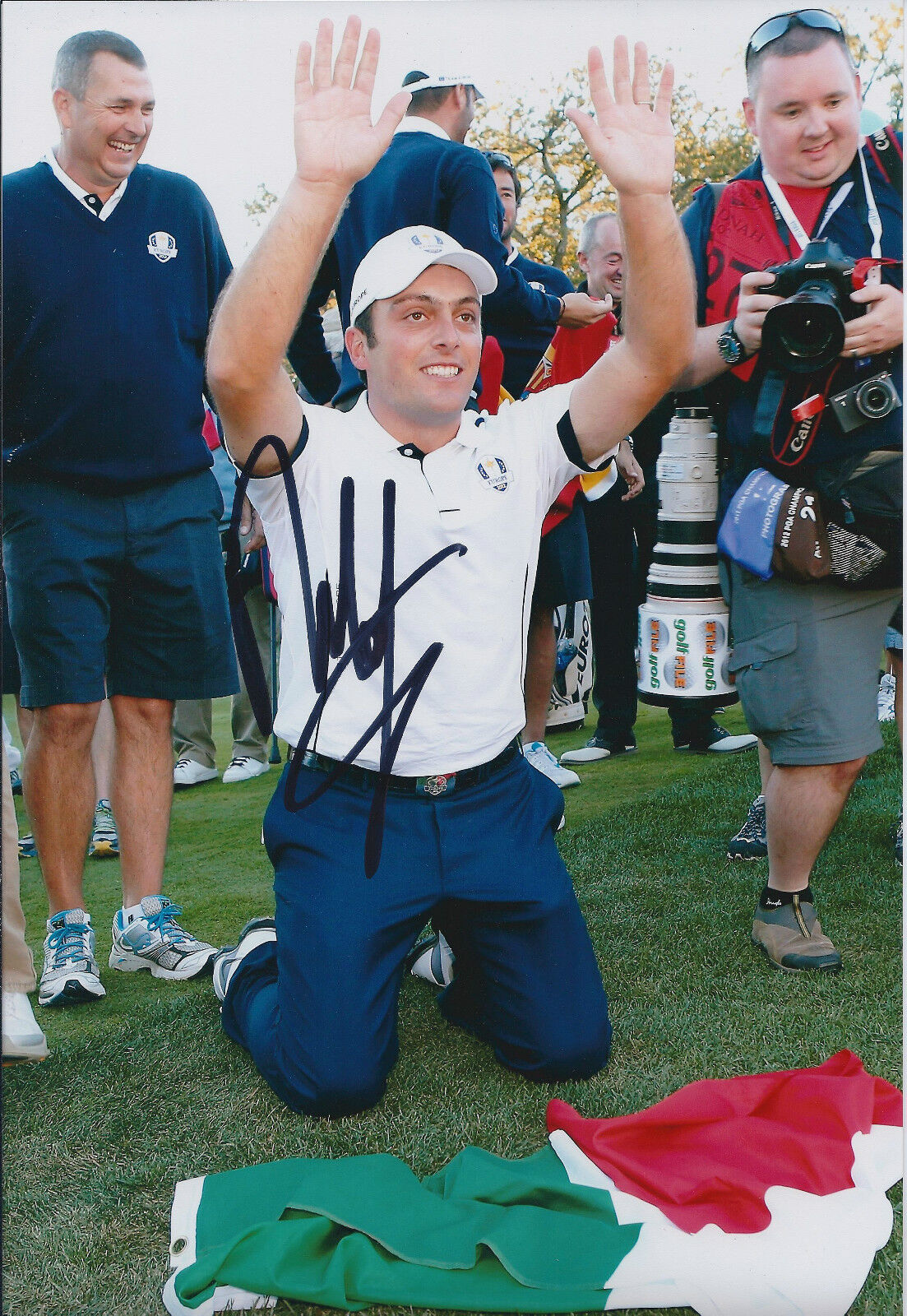 Francesco MOLINARI SIGNED Autograph 12x8 Photo Poster painting AFTAL COA Ryder Cup WINNER Italy