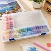 64 L Boxes B Clear Bead Organizer Box with Compartments Plastic Storage Boxes Set with Stickers Multifunctional Diamond Painting Storage Containers for Diamonds Seeds Beads Nail Rhinestones