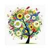 11CT Four Season Tree Summer -Stamped Cross Stitch - 44x44cm/17.32*17.32in